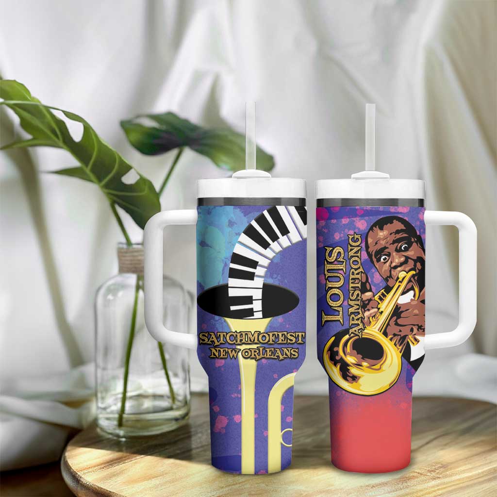 Satchmofest What a Wonderful World Tumbler With Handle King Of Jazz SummerFest - African Pride