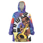 Satchmofest What a Wonderful World Wearable Blanket Hoodie King Of Jazz SummerFest - African Pride