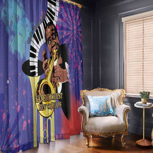 Satchmofest What a Wonderful World Window Curtain King Of Jazz SummerFest - African Pride
