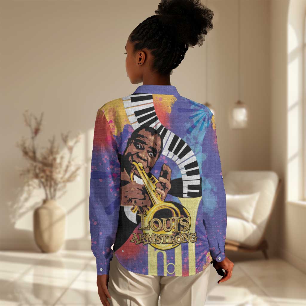 Satchmofest What a Wonderful World Women Casual Shirt King Of Jazz SummerFest - African Pride