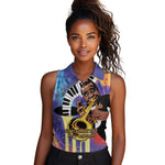 Satchmofest What a Wonderful World Women Sleeveless Polo Shirt King Of Jazz SummerFest - African Pride