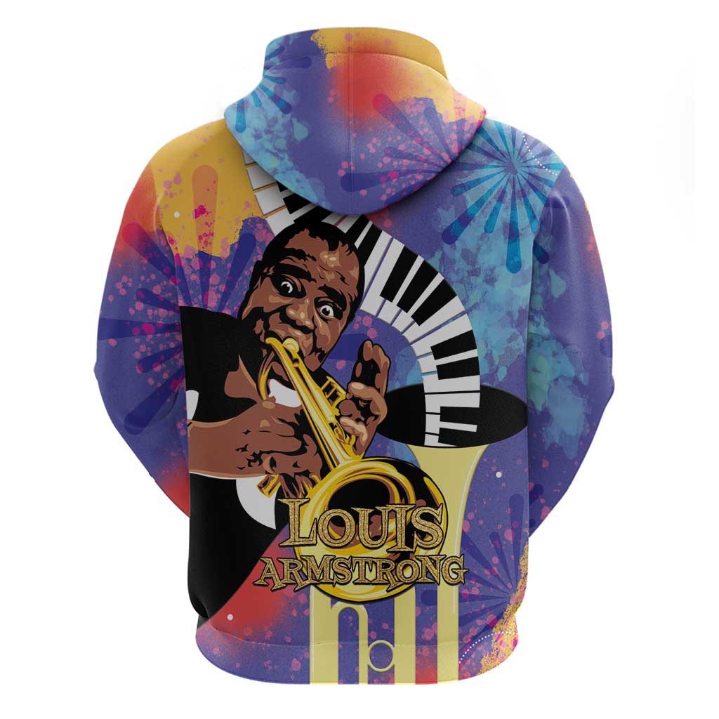 Satchmofest What a Wonderful World Zip Hoodie King Of Jazz SummerFest - African Pride