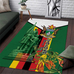 Zimbabwe Heroes' Day Area Rug Nyika yeZimbabwe Monument - Coat Of Arms - African Pride