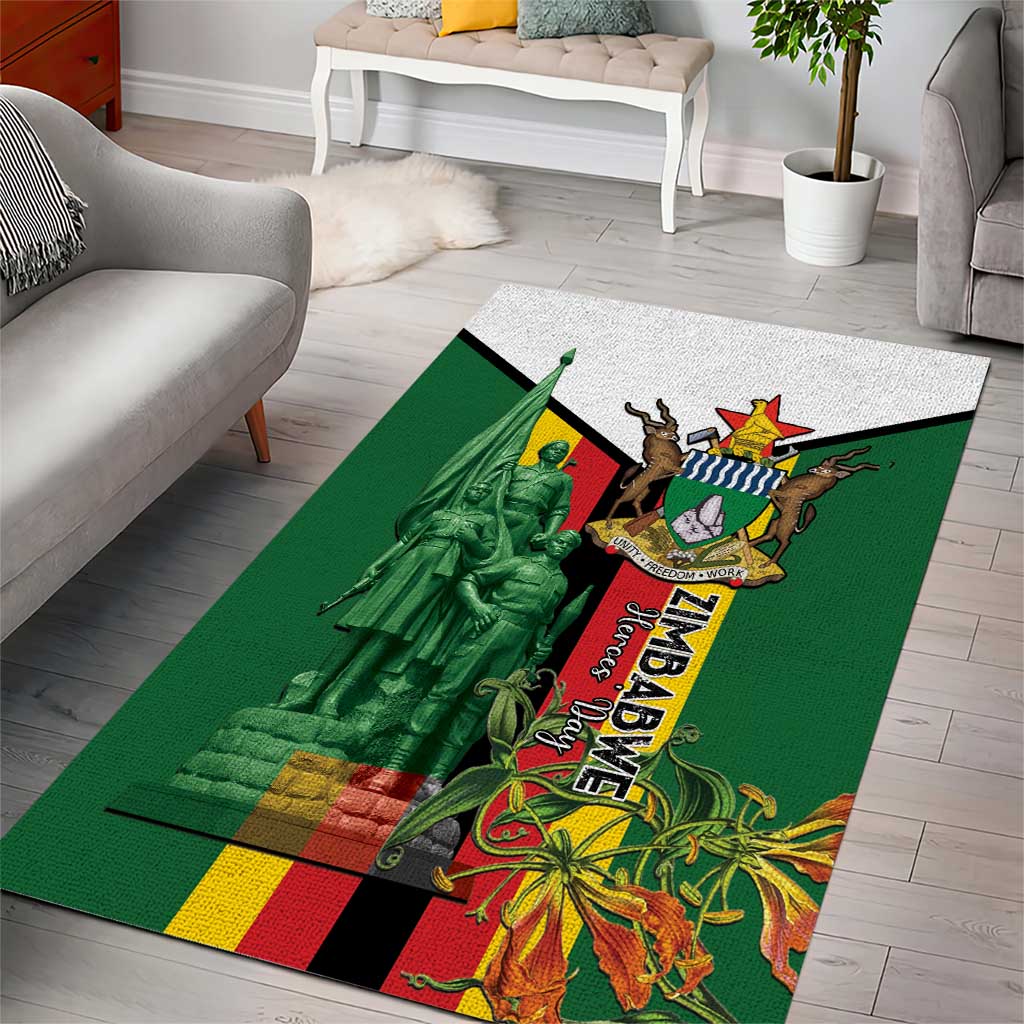 Zimbabwe Heroes' Day Area Rug Nyika yeZimbabwe Monument - Coat Of Arms - African Pride