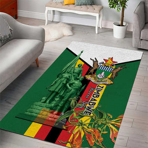 Zimbabwe Heroes' Day Area Rug Nyika yeZimbabwe Monument - Coat Of Arms - African Pride