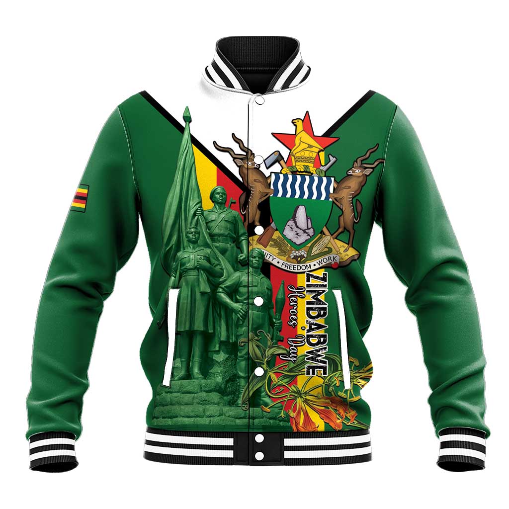 Personalized Zimbabwe Heroes' Day Baseball Jacket Nyika yeZimbabwe Monument - Coat Of Arms - African Pride