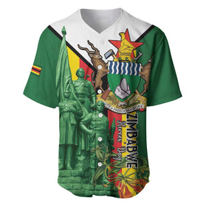 Personalized Zimbabwe Heroes' Day Baseball Jersey Nyika yeZimbabwe Monument - Coat Of Arms - African Pride