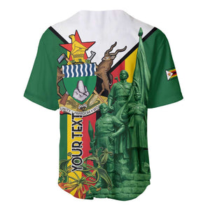 Personalized Zimbabwe Heroes' Day Baseball Jersey Nyika yeZimbabwe Monument - Coat Of Arms - African Pride