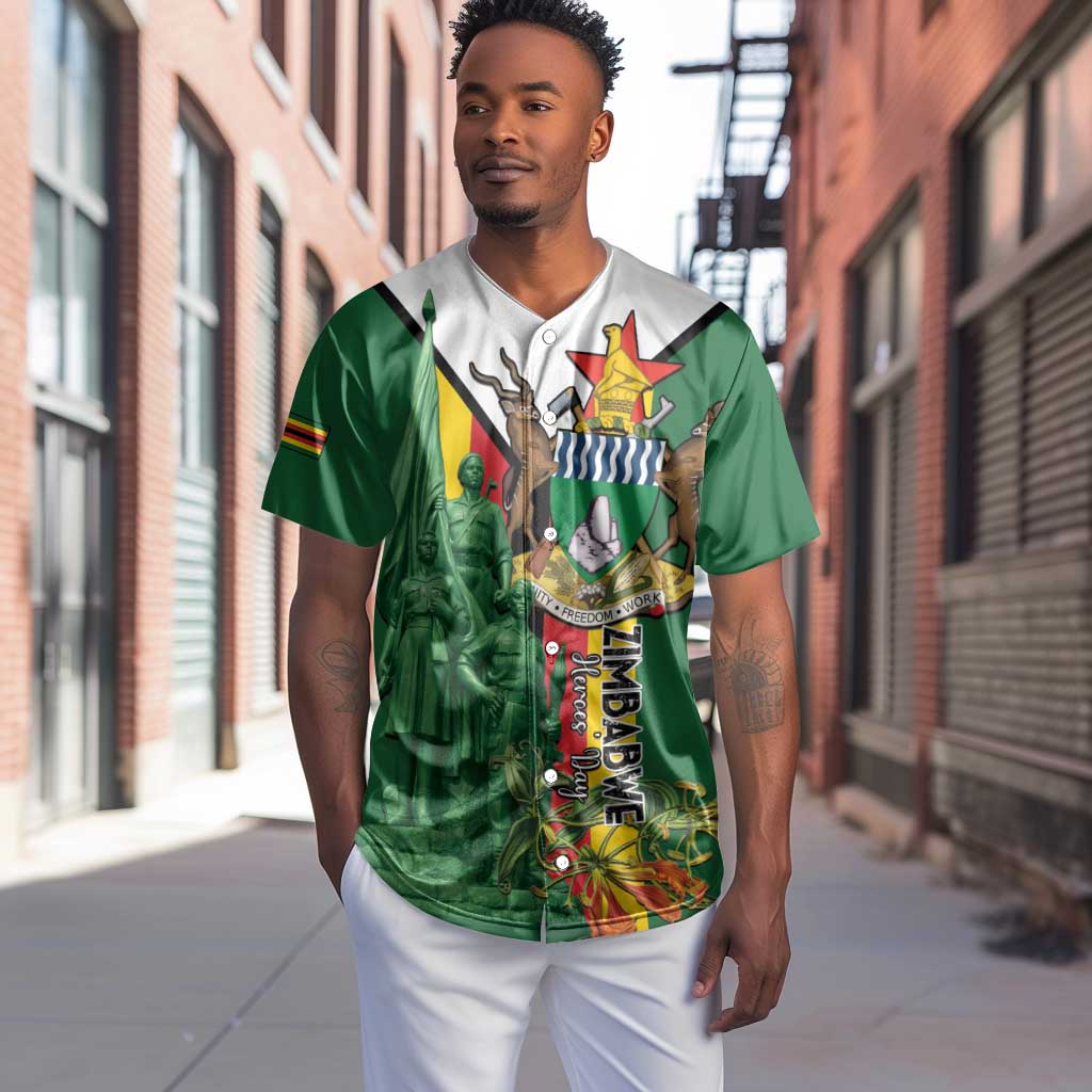 Personalized Zimbabwe Heroes' Day Baseball Jersey Nyika yeZimbabwe Monument - Coat Of Arms - African Pride