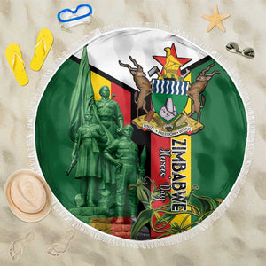 Zimbabwe Heroes' Day Beach Blanket Nyika yeZimbabwe Monument - Coat Of Arms - African Pride