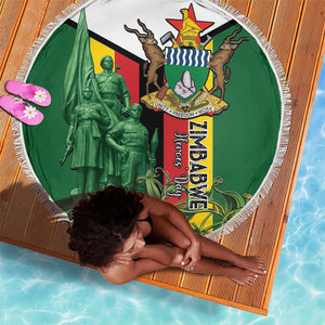 Zimbabwe Heroes' Day Beach Blanket Nyika yeZimbabwe Monument - Coat Of Arms - African Pride