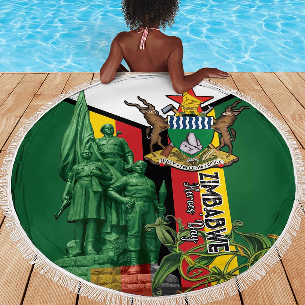 Zimbabwe Heroes' Day Beach Blanket Nyika yeZimbabwe Monument - Coat Of Arms - African Pride