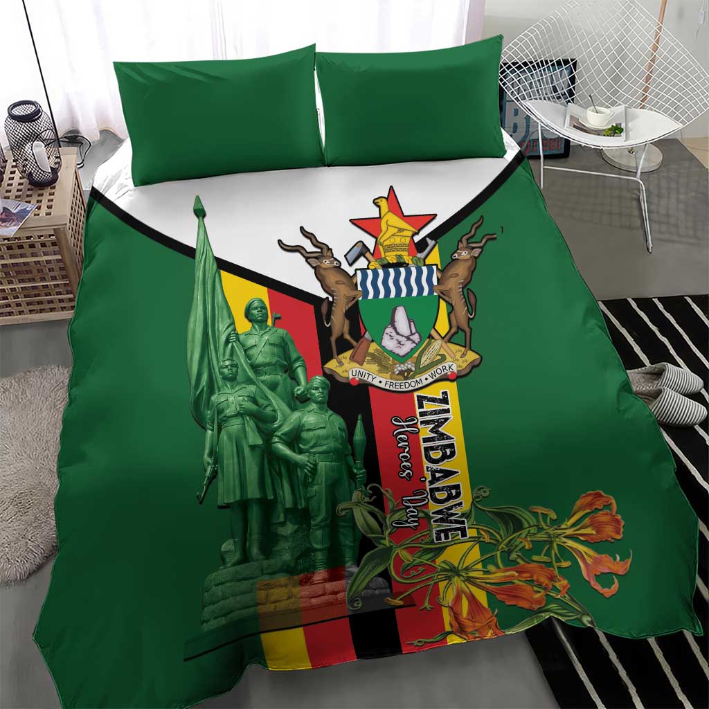 Zimbabwe Heroes' Day Bedding Set Nyika yeZimbabwe Monument - Coat Of Arms - African Pride