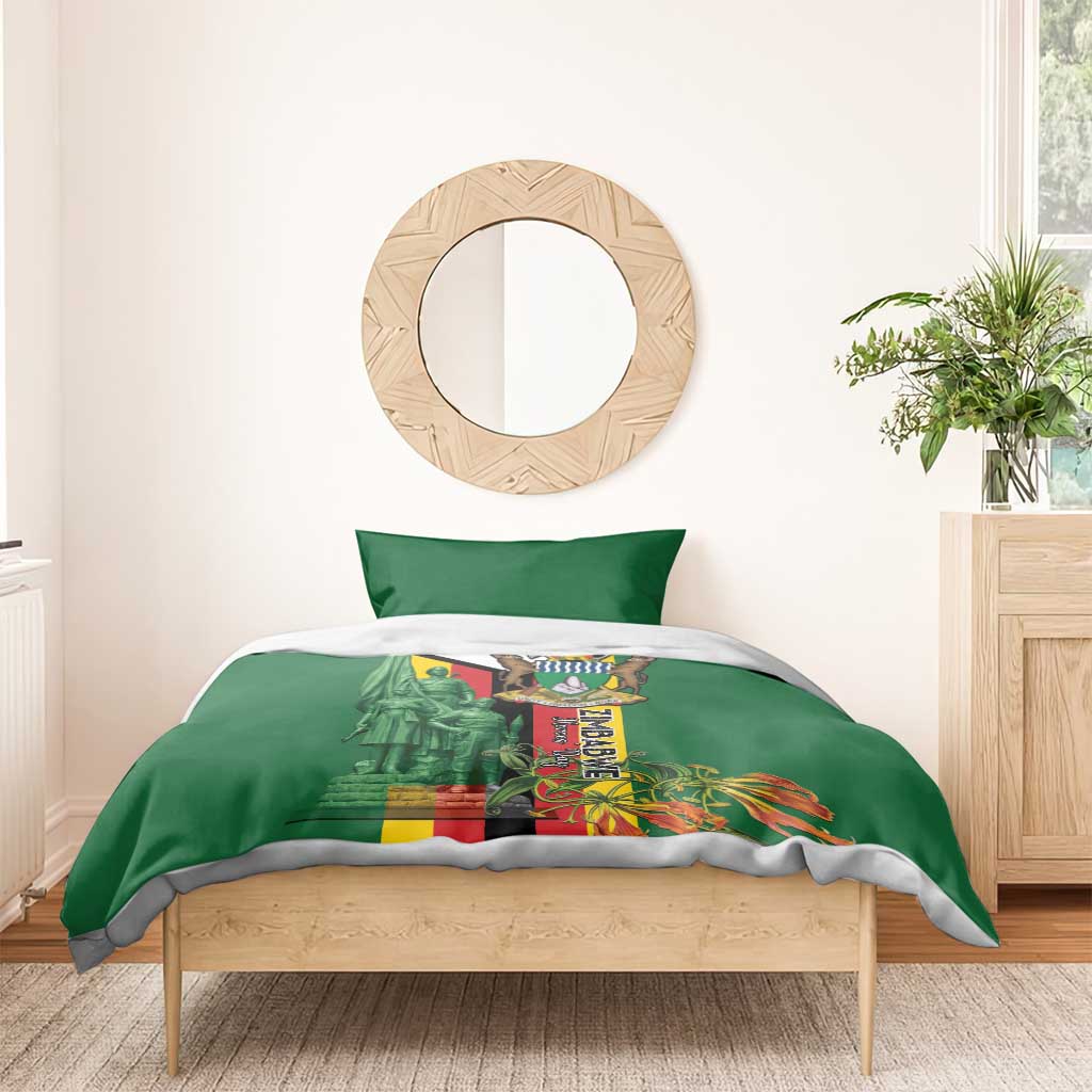 Zimbabwe Heroes' Day Bedding Set Nyika yeZimbabwe Monument - Coat Of Arms - African Pride