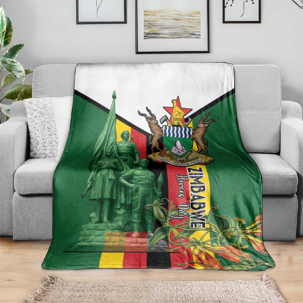 Zimbabwe Heroes' Day Blanket Nyika yeZimbabwe Monument - Coat Of Arms - African Pride