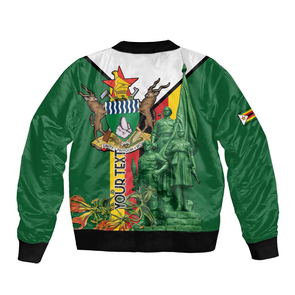 Personalized Zimbabwe Heroes' Day Bomber Jacket Nyika yeZimbabwe Monument - Coat Of Arms - African Pride