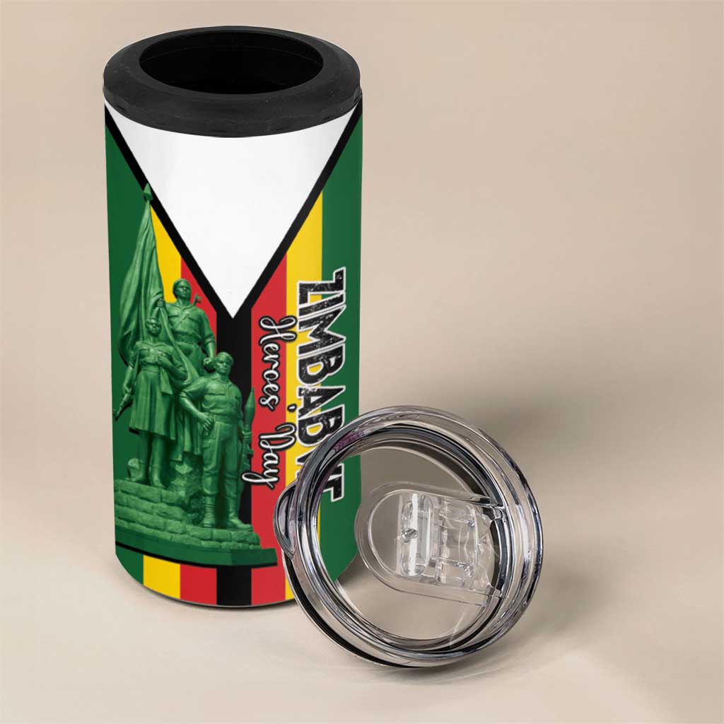 Personalized Zimbabwe Heroes' Day 4 in 1 Can Cooler Tumbler Nyika yeZimbabwe Monument - Coat Of Arms - African Pride