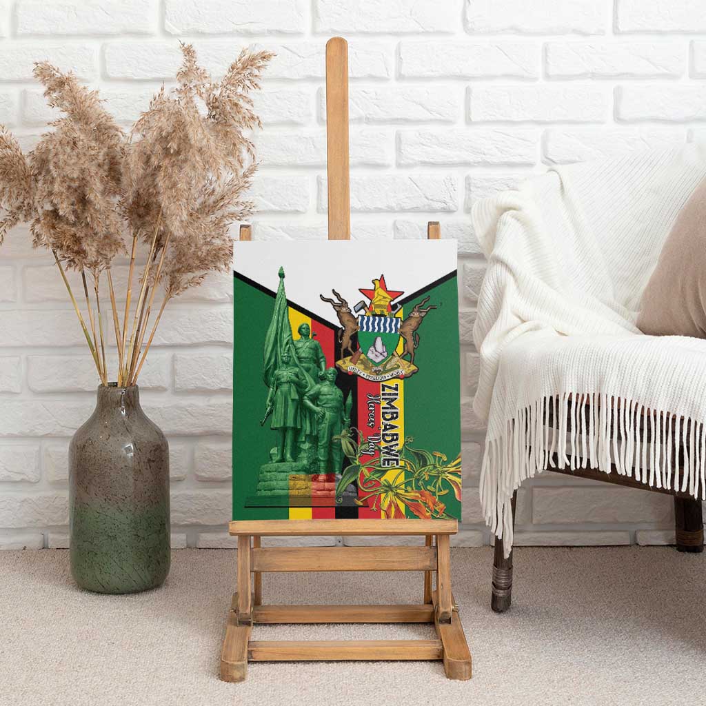 Zimbabwe Heroes' Day Canvas Wall Art Nyika yeZimbabwe Monument - Coat Of Arms - African Pride
