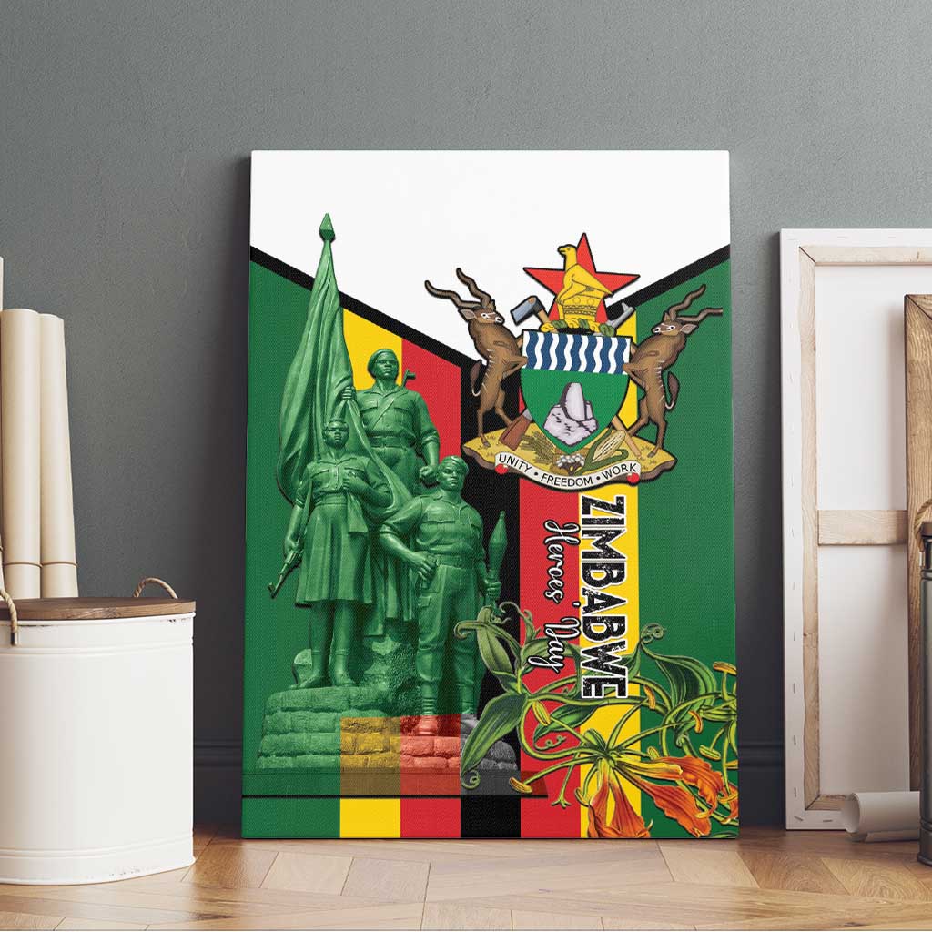 Zimbabwe Heroes' Day Canvas Wall Art Nyika yeZimbabwe Monument - Coat Of Arms - African Pride