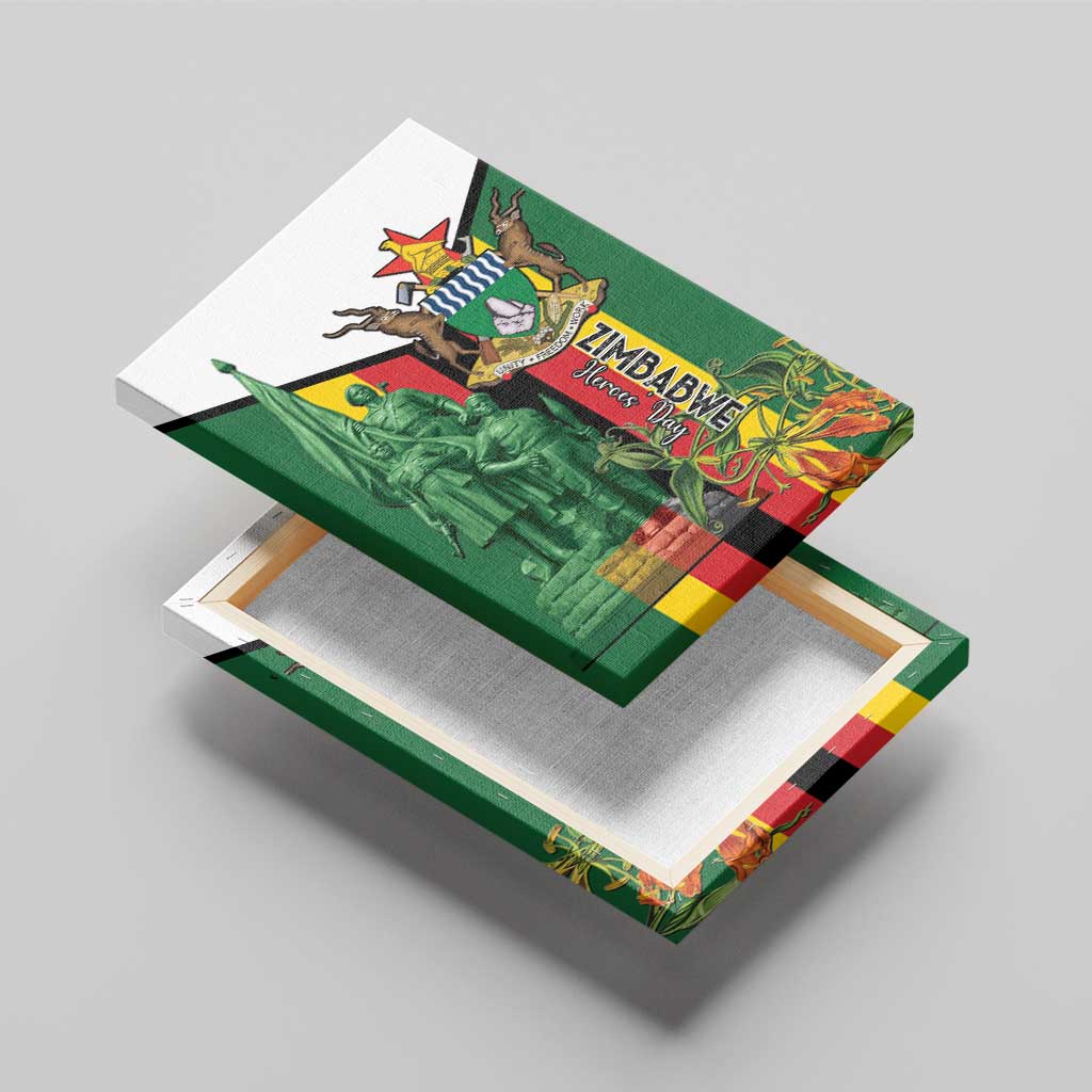 Zimbabwe Heroes' Day Canvas Wall Art Nyika yeZimbabwe Monument - Coat Of Arms - African Pride