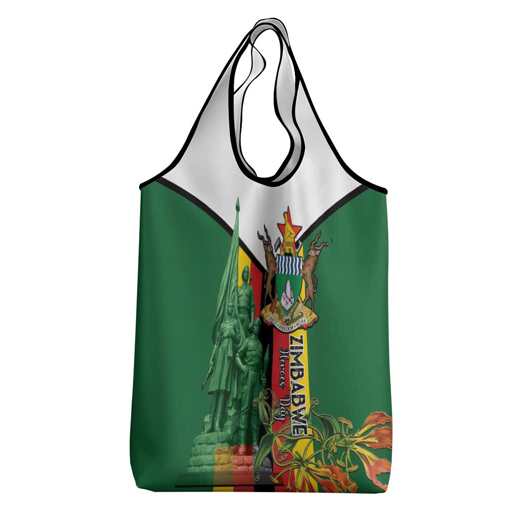 Zimbabwe Heroes' Day Grocery Bag Nyika yeZimbabwe Monument - Coat Of Arms - African Pride