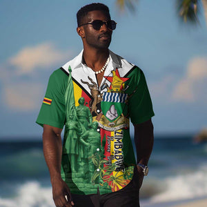 Personalized Zimbabwe Heroes' Day Hawaiian Shirt Nyika yeZimbabwe Monument - Coat Of Arms - African Pride