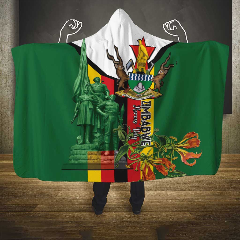 Zimbabwe Heroes' Day Hooded Blanket Nyika yeZimbabwe Monument - Coat Of Arms - African Pride