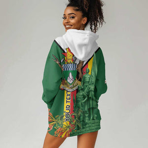 Personalized Zimbabwe Heroes' Day Hoodie Dress Nyika yeZimbabwe Monument - Coat Of Arms - African Pride