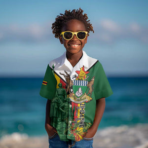 Personalized Zimbabwe Heroes' Day Kid Hawaiian Shirt Nyika yeZimbabwe Monument - Coat Of Arms - African Pride