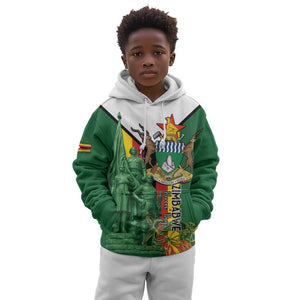 Personalized Zimbabwe Heroes' Day Kid Hoodie Nyika yeZimbabwe Monument - Coat Of Arms - African Pride