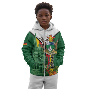 Personalized Zimbabwe Heroes' Day Kid Hoodie Nyika yeZimbabwe Monument - Coat Of Arms - African Pride