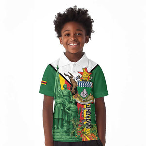 Personalized Zimbabwe Heroes' Day Kid Polo Shirt Nyika yeZimbabwe Monument - Coat Of Arms - African Pride