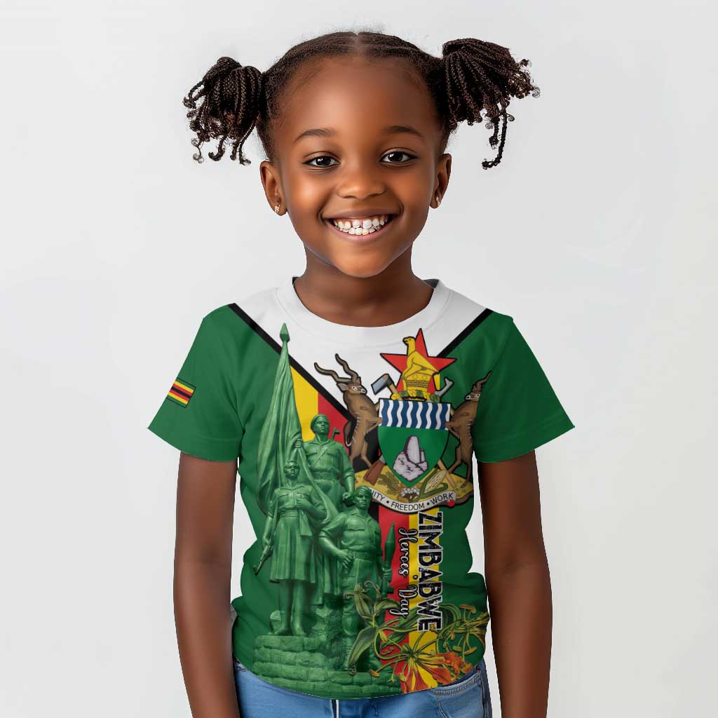 Personalized Zimbabwe Heroes' Day Kid T shirt Nyika yeZimbabwe Monument - Coat Of Arms - African Pride