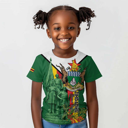 Personalized Zimbabwe Heroes' Day Kid T shirt Nyika yeZimbabwe Monument - Coat Of Arms - African Pride