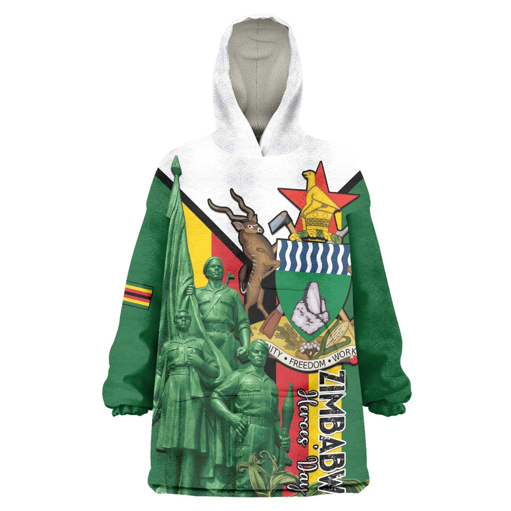 Personalized Zimbabwe Heroes' Day Kid Wearable Blanket Hoodie Nyika yeZimbabwe Monument - Coat Of Arms - African Pride