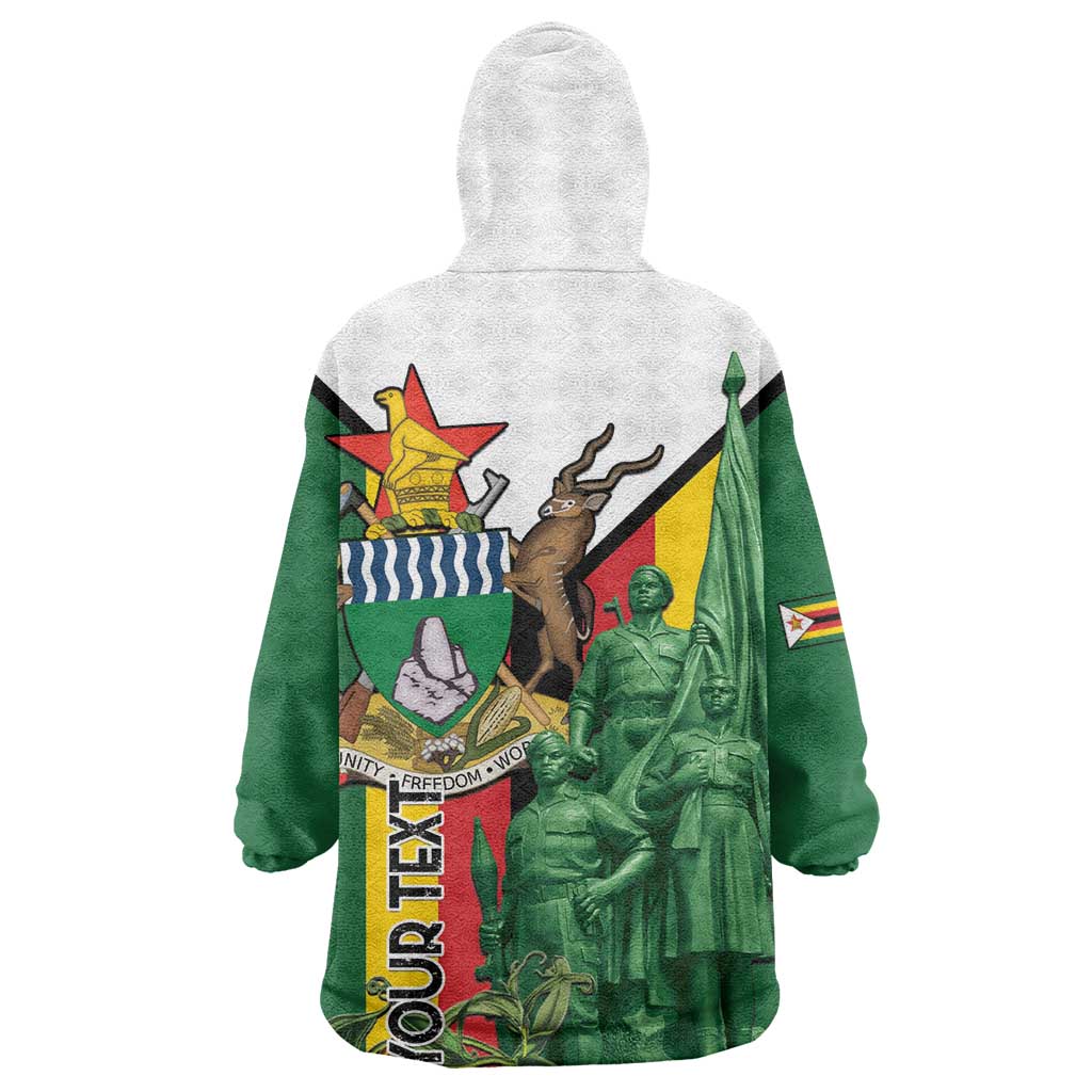 Personalized Zimbabwe Heroes' Day Kid Wearable Blanket Hoodie Nyika yeZimbabwe Monument - Coat Of Arms - African Pride