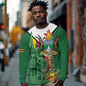Personalized Zimbabwe Heroes' Day Long Sleeve Shirt Nyika yeZimbabwe Monument - Coat Of Arms - African Pride