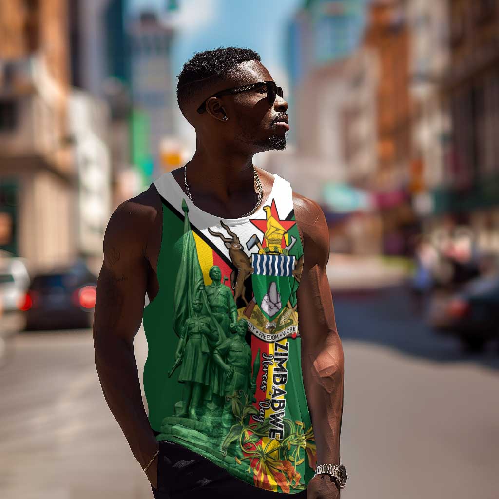 Personalized Zimbabwe Heroes' Day Men Tank Top Nyika yeZimbabwe Monument - Coat Of Arms - African Pride