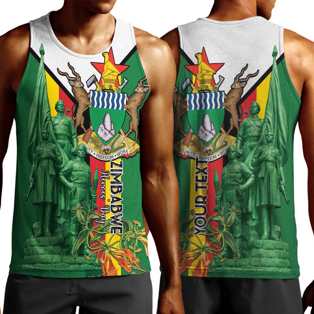 Personalized Zimbabwe Heroes' Day Men Tank Top Nyika yeZimbabwe Monument - Coat Of Arms - African Pride