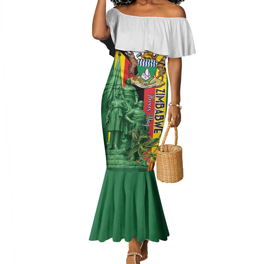 Personalized Zimbabwe Heroes' Day Mermaid Dress Nyika yeZimbabwe Monument - Coat Of Arms - African Pride