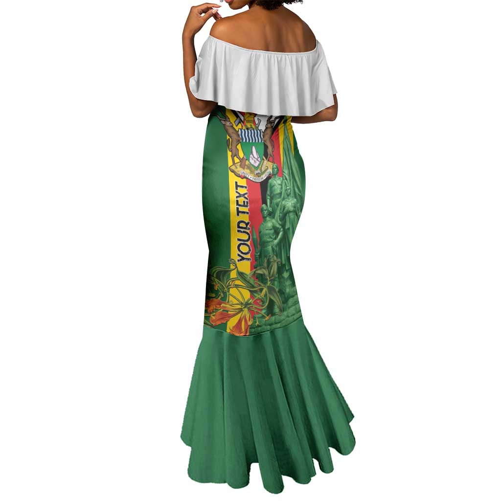 Personalized Zimbabwe Heroes' Day Mermaid Dress Nyika yeZimbabwe Monument - Coat Of Arms - African Pride