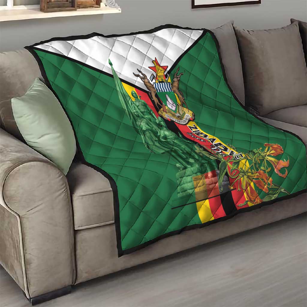 Zimbabwe Heroes' Day Quilt Nyika yeZimbabwe Monument - Coat Of Arms - African Pride