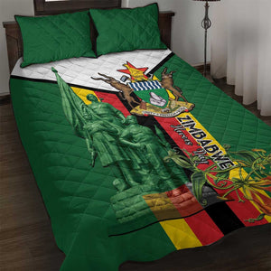 Zimbabwe Heroes' Day Quilt Bed Set Nyika yeZimbabwe Monument - Coat Of Arms - African Pride
