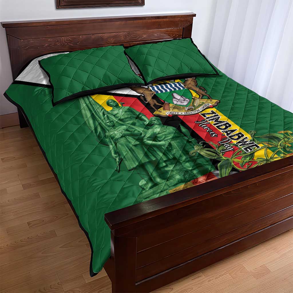 Zimbabwe Heroes' Day Quilt Bed Set Nyika yeZimbabwe Monument - Coat Of Arms - African Pride