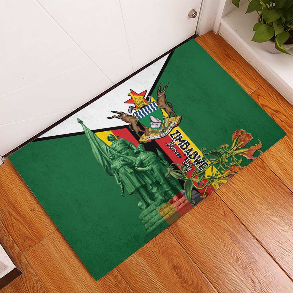Zimbabwe Heroes' Day Rubber Doormat Nyika yeZimbabwe Monument - Coat Of Arms - African Pride