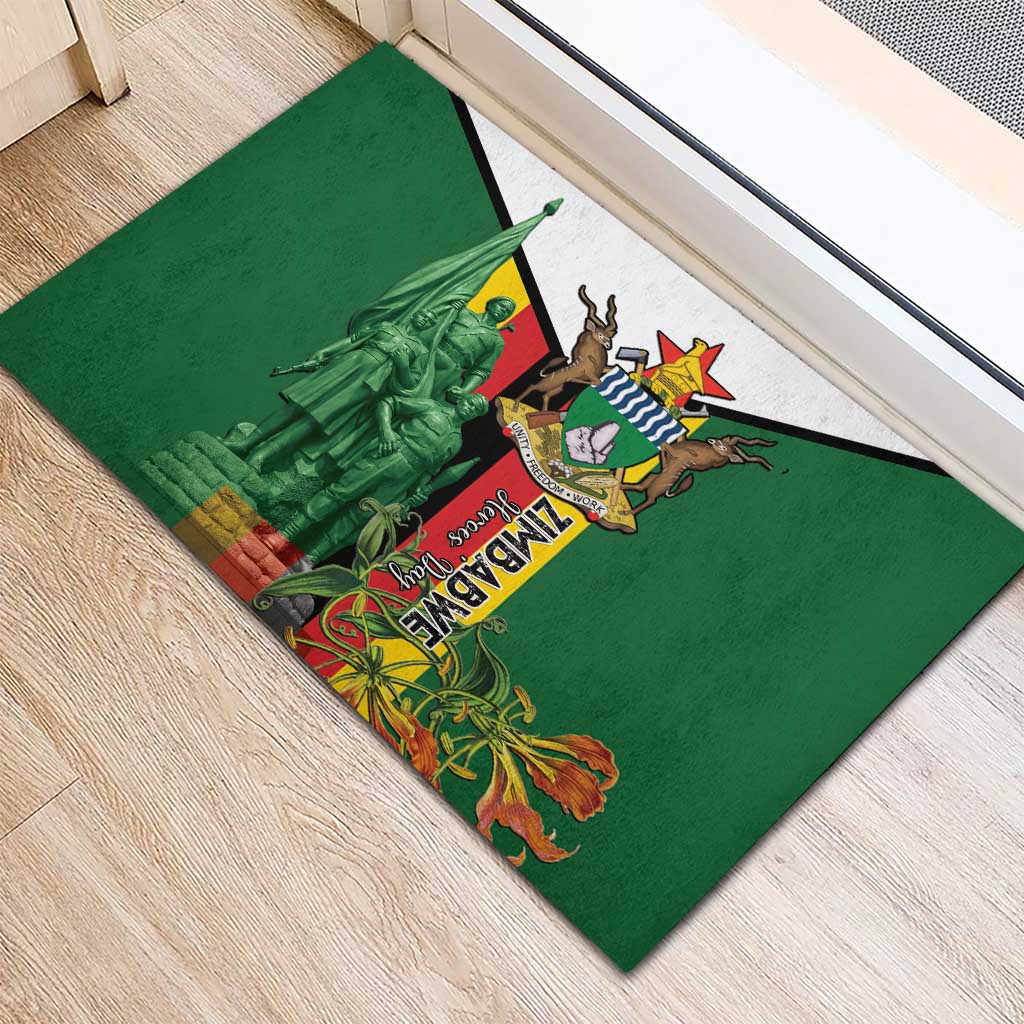 Zimbabwe Heroes' Day Rubber Doormat Nyika yeZimbabwe Monument - Coat Of Arms - African Pride