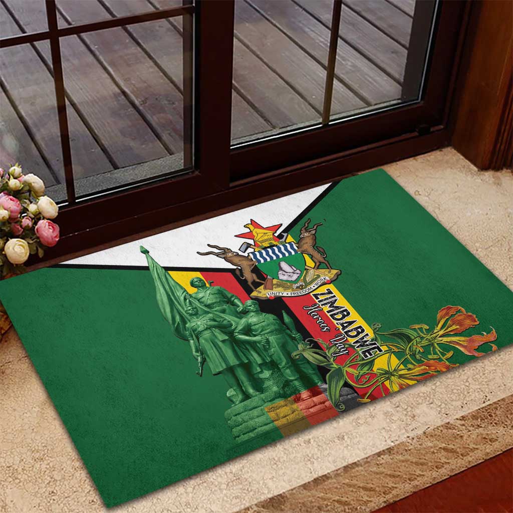 Zimbabwe Heroes' Day Rubber Doormat Nyika yeZimbabwe Monument - Coat Of Arms - African Pride