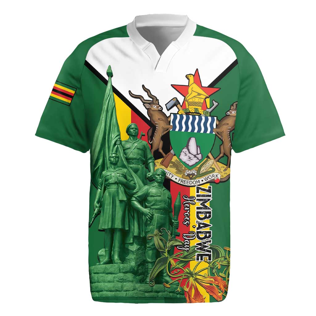 Personalized Zimbabwe Heroes' Day Rugby Jersey Nyika yeZimbabwe Monument - Coat Of Arms - African Pride