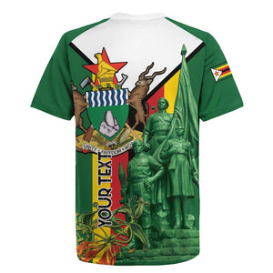 Personalized Zimbabwe Heroes' Day Rugby Jersey Nyika yeZimbabwe Monument - Coat Of Arms - African Pride