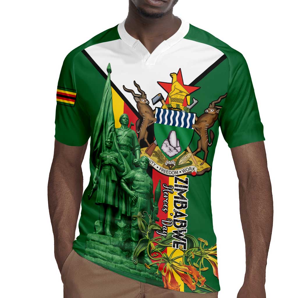 Personalized Zimbabwe Heroes' Day Rugby Jersey Nyika yeZimbabwe Monument - Coat Of Arms - African Pride